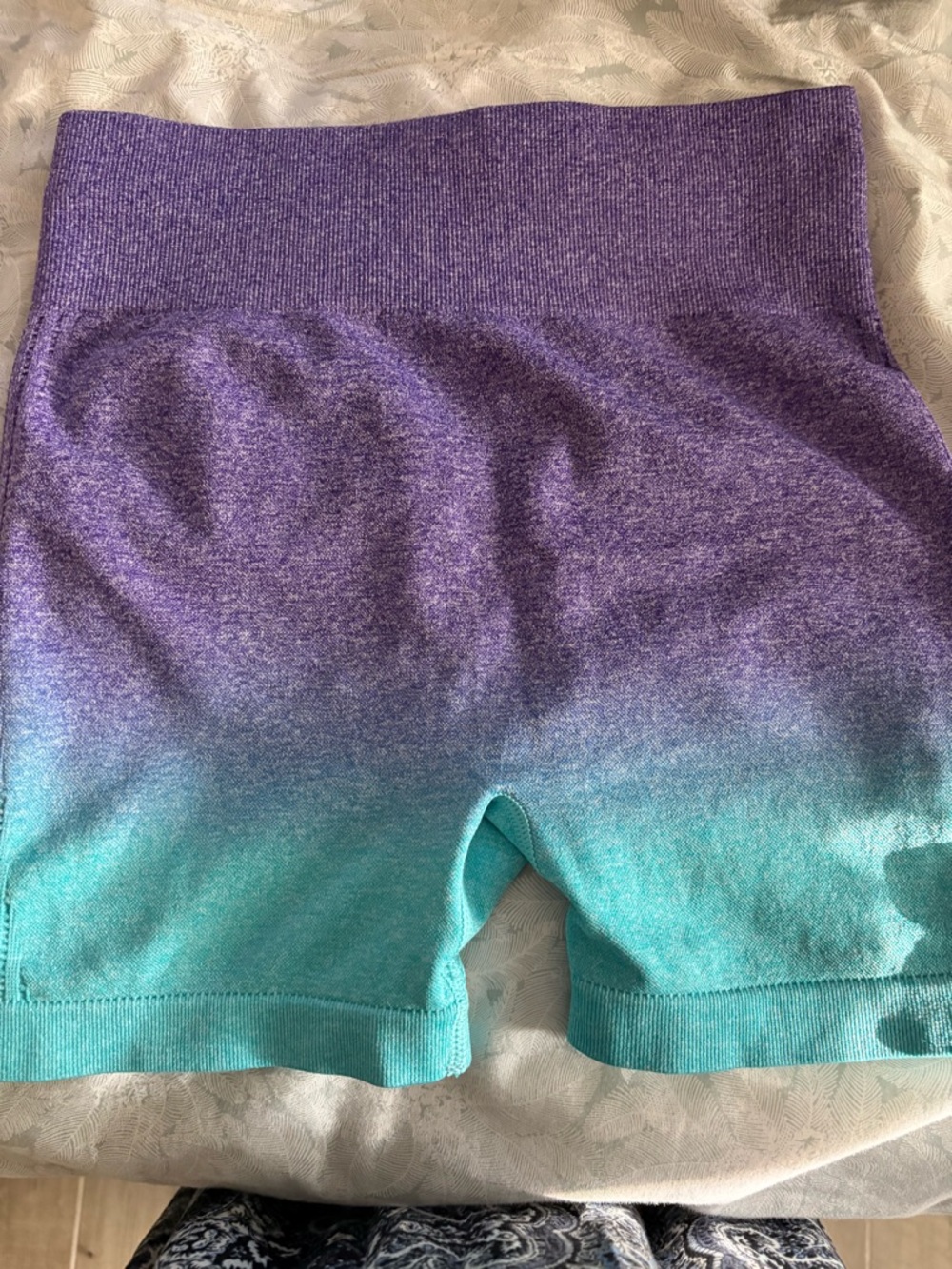Women’s Ombre Purple and Teal Athletic Shorts